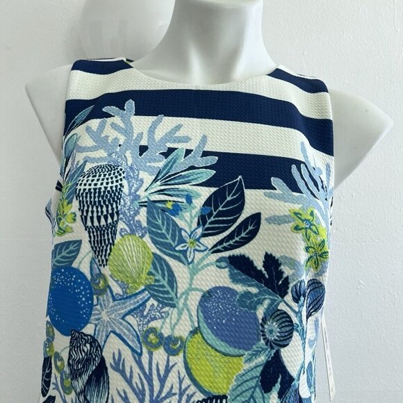 Eliza J Shift Nautical shell Dress size 6 blue green Coast NWT - Picture 2 of 12